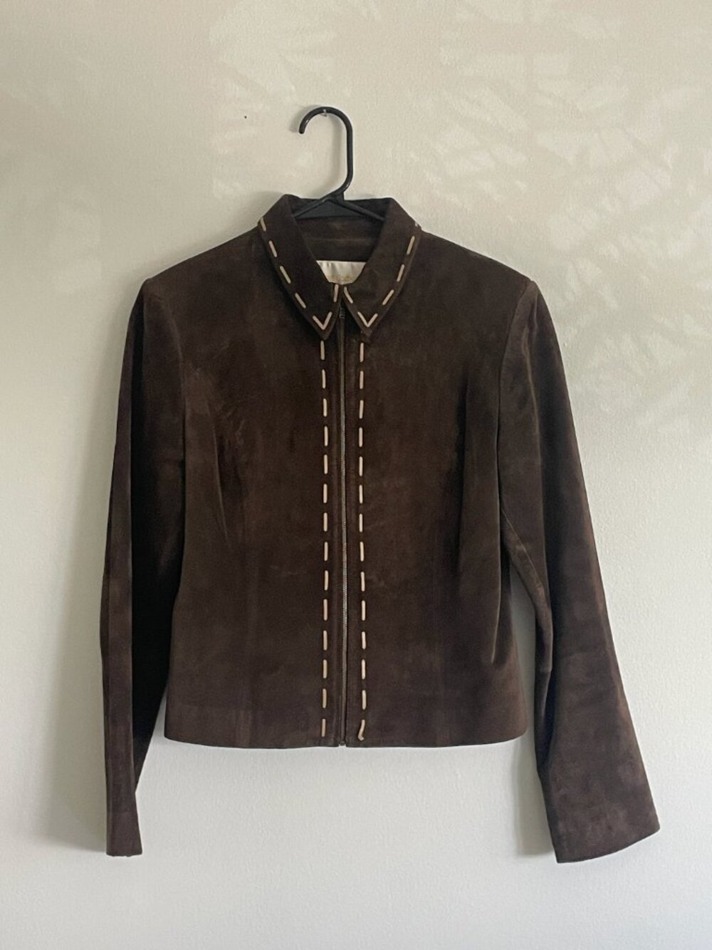 Vintage Suede Leather Jacket Brown 8